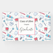 Tanden en gereedschap Tandartspatroon Afstuderen Spandoek (Horizontaal)