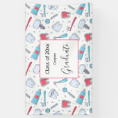 Tanden en gereedschap Tandartspatroon Afstuderen Spandoek (Verticaal)