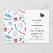 Tanden en gereedschap Tandartspatroon Afstuderen Uitnodiging Briefkaart (Voorkant)