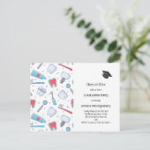 Tanden en gereedschap Tandartspatroon Afstuderen Uitnodiging Briefkaart (Staand voorkant)