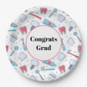 Tanden en gereedschap Tandartspatroon Congrats Afs Papieren Bordje (Voorkant)