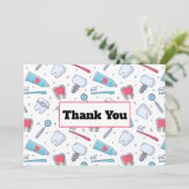 Tanden en gereedschap Tandartspatroon Tandarts Bedankkaart (Staand voorkant)