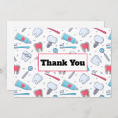 Tanden en gereedschap Tandartspatroon Tandarts Bedankkaart (Voorkant / Achterkant)