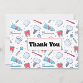 Tanden en gereedschap Tandartspatroon Tandarts Bedankkaart