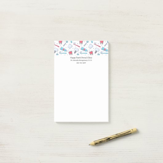 Tanden en gereedschap Tandartspatroon Tandarts Post-it® Notes (Op bureau)