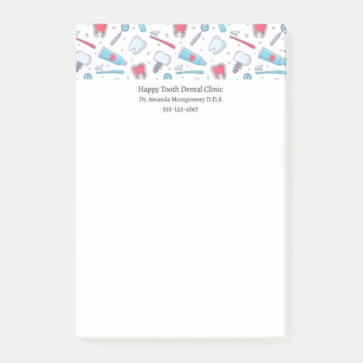 Tanden en gereedschap Tandartspatroon Tandarts Post-it® Notes (Voorkant)