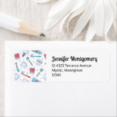 Tanden en gereedschap Tandheelkundig Patroon Adres Etiket (Insitu)