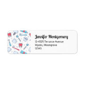 Tanden en gereedschap Tandheelkundig Patroon Adres Etiket (Voorkant)