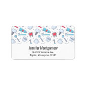 Tanden en gereedschap Tandheelkundig Patroon Adres Etiket (Voorkant)