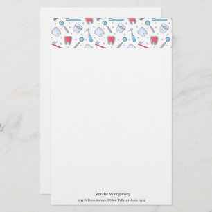 Tanden en gereedschap Tandheelkundig patroon Briefpapier