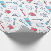 Tanden en gereedschap Tandheelkundig patroon Cadeaupapier (Hoek)