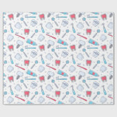 Tanden en gereedschap Tandheelkundig patroon Cadeaupapier (Vlak)