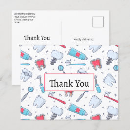 Tanden en Gereedschap Tandheelkundig Patroon Dank  Briefkaart