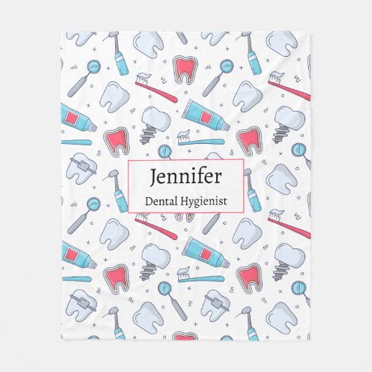 Tanden en gereedschap Tandheelkundig patroon Fleece Deken (Voorkant)
