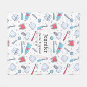 Tanden en gereedschap Tandheelkundig patroon Fleece Deken (Voorkant (Horizontaal))