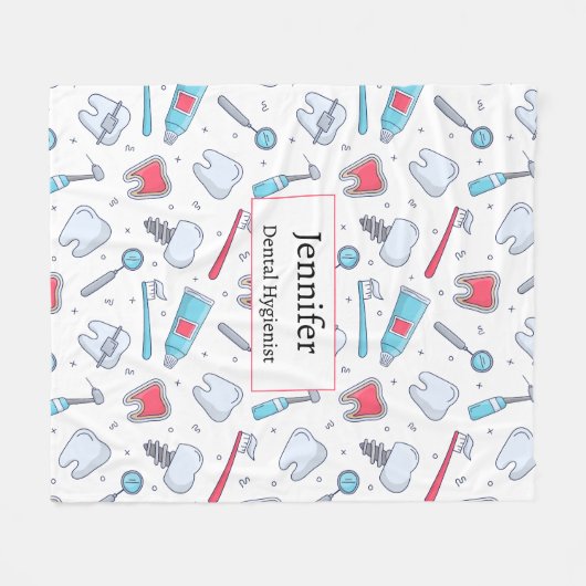 Tanden en gereedschap Tandheelkundig patroon Fleece Deken (Voorkant (Horizontaal))
