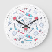 Tanden en gereedschap Tandheelkundig patroon Grote Klok (Voorkant)