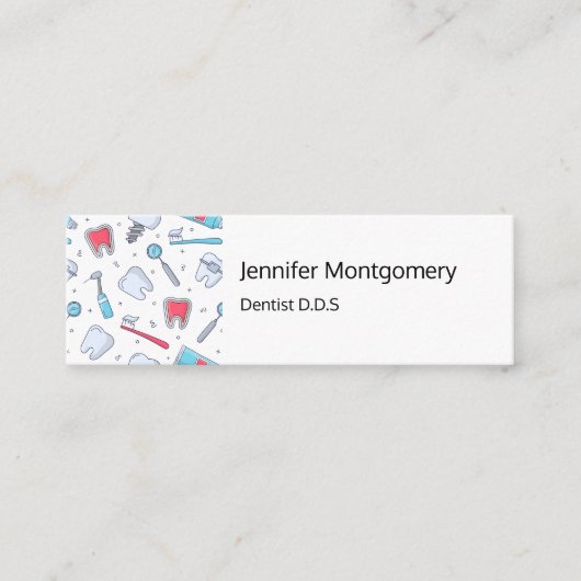 Tanden en gereedschap Tandheelkundig patroon Mini Visitekaartje (Voorkant)