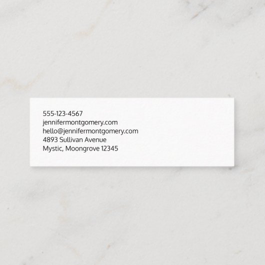 Tanden en gereedschap Tandheelkundig patroon Mini Visitekaartje (Achterkant)