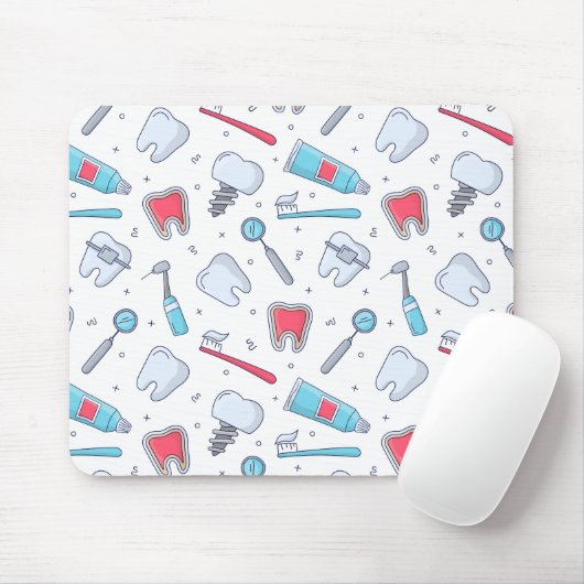 Tanden en gereedschap Tandheelkundig patroon Muismat (Met muis)