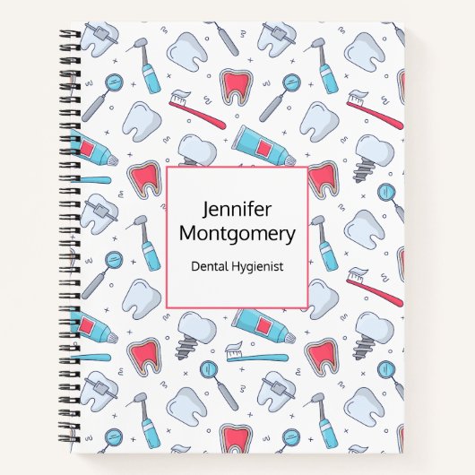 Tanden en gereedschap Tandheelkundig patroon Notitieboek (Voorkant)