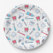 Tanden en gereedschap Tandheelkundig patroon Papieren Bordje (Voorkant)