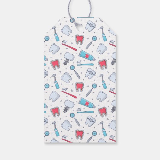 Tanden en Gereedschap Tandheelkundig Patroon Parti Cadeaulabel (Achterkant)