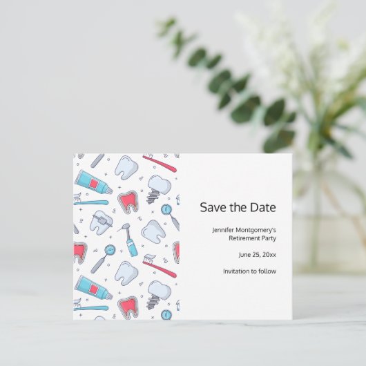 Tanden en Gereedschap Tandheelkundig Patroon Pensi Aankondigingskaart (Staand voorkant)