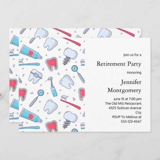 Tanden en Gereedschap Tandheelkundig Patroon Pensi Kaart (Voorkant / Achterkant)