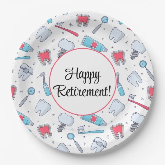 Tanden en Gereedschap Tandheelkundig Patroon Pensi Papieren Bordje (Voorkant)