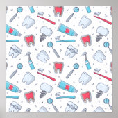 Tanden en gereedschap Tandheelkundig patroon Poster (Voorkant)