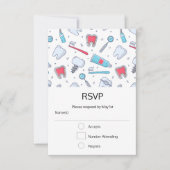 Tanden en gereedschap Tandheelkundig patroon RSVP Kaartje (Voorkant)