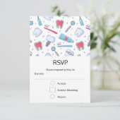 Tanden en gereedschap Tandheelkundig patroon RSVP Kaartje (Staand voorkant)