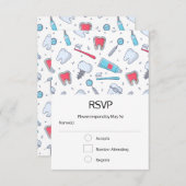 Tanden en gereedschap Tandheelkundig patroon RSVP Kaartje (Voorkant / Achterkant)