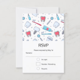Tanden en gereedschap Tandheelkundig patroon RSVP Kaartje