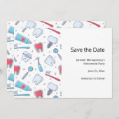 Tanden en gereedschap Tandheelkundig patroon Save The Date (Voorkant / Achterkant)