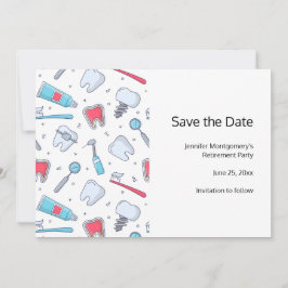 Tanden en gereedschap Tandheelkundig patroon Save The Date