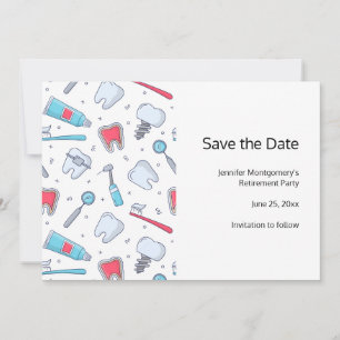 Tanden en gereedschap Tandheelkundig patroon Save The Date