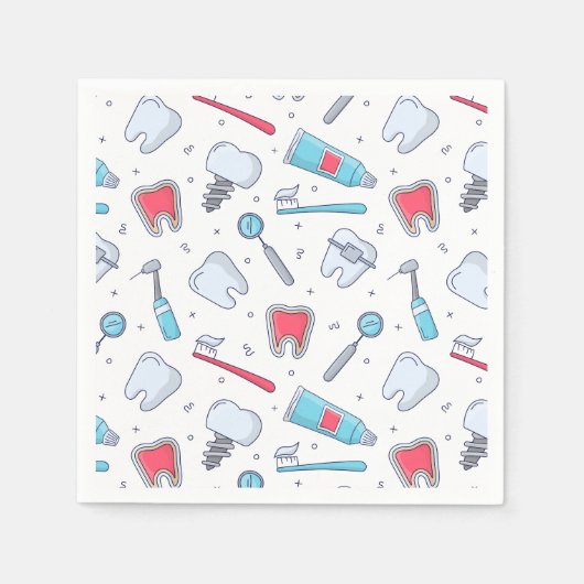 Tanden en gereedschap Tandheelkundig patroon Servet (Voorkant)