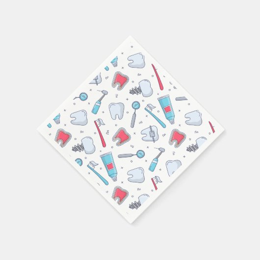 Tanden en gereedschap Tandheelkundig patroon Servet (Hoek)