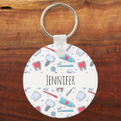 Tanden en gereedschap Tandheelkundig patroon Sleutelhanger (Voorkant)