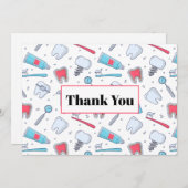 Tanden en Gereedschap Tandheelkundig Patroon Tanda Bedankkaart (Voorkant / Achterkant)