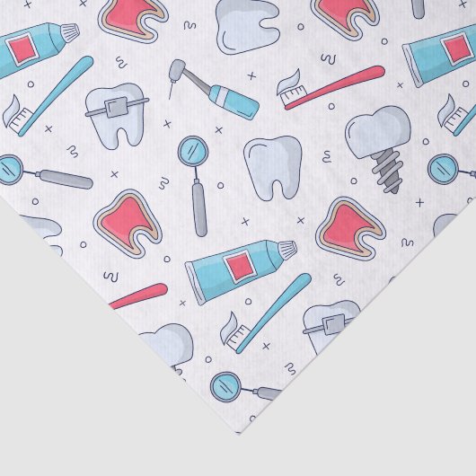 Tanden en gereedschap Tandheelkundig patroon Tissuepapier (Detail)
