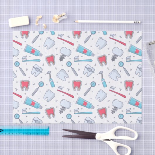 Tanden en gereedschap Tandheelkundig patroon Tissuepapier (Craft)