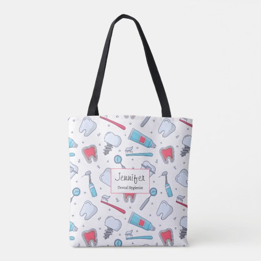 Tanden en gereedschap Tandheelkundig patroon Tote Bag (Achterkant)