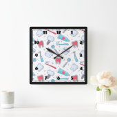 Tanden en gereedschap Tandheelkundig patroon Vierkante Klok (Huis)