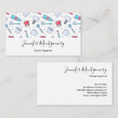 Tanden en gereedschap Tandheelkundig patroon Visitekaartje (Voorkant / Achterkant)