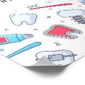 Tanden en hulpmiddelen Tandheelkundig Patroon Zake Poster (Hoek)