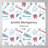 Tanden en hulpmiddelen Tandheelkundig Patroon Zake Poster (Voorkant)