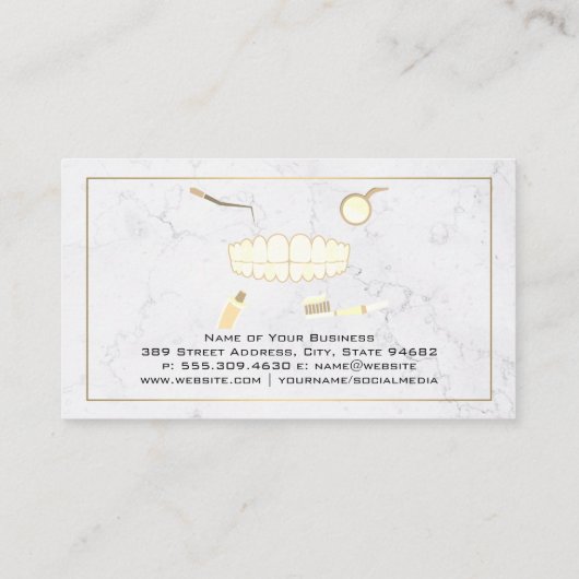Tanden en tandheelkunde | Marmer Visitekaartje (Achterkant)